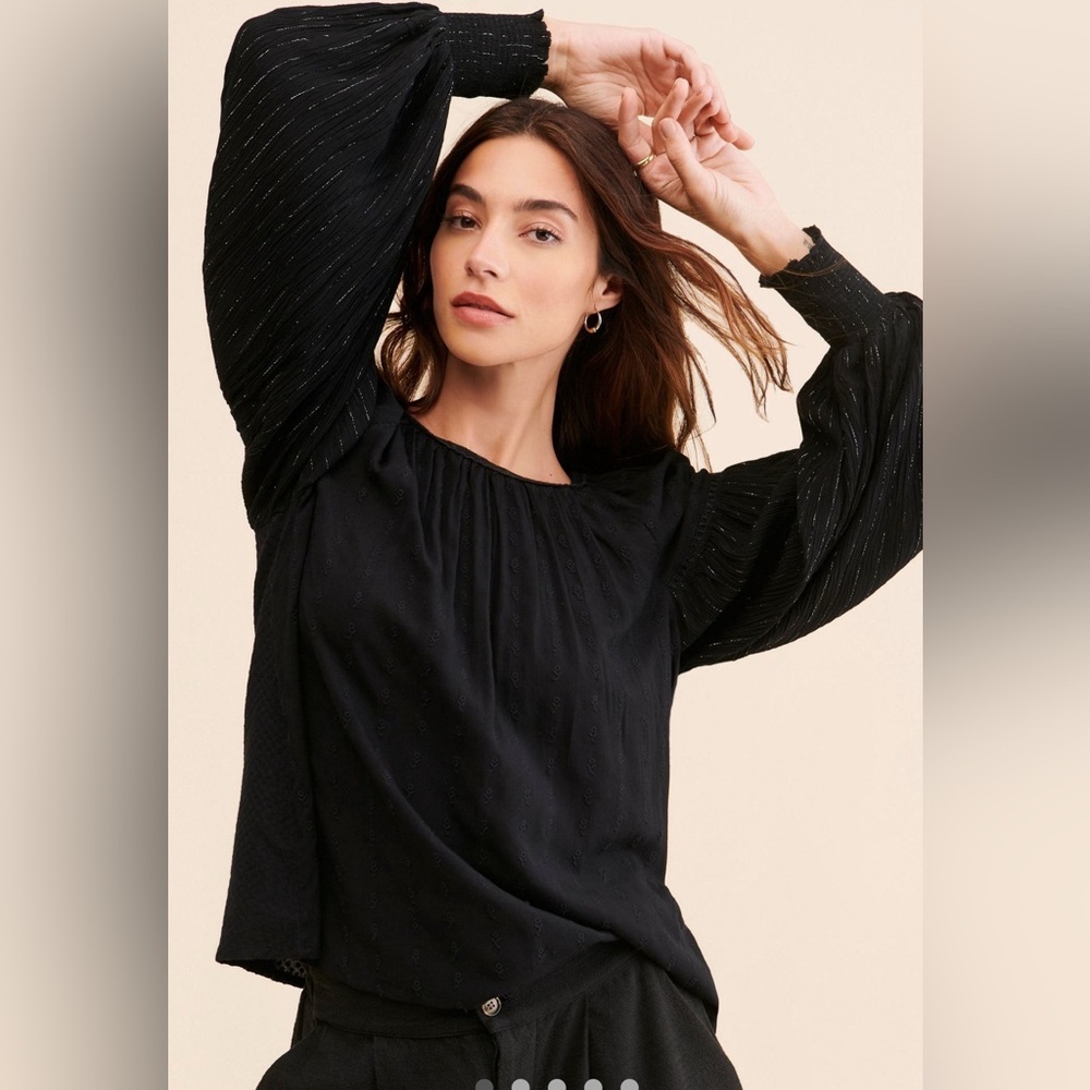 Conditions Apply for Anthropologie Black Peasant Top